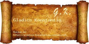 Gladics Konstantin névjegykártya